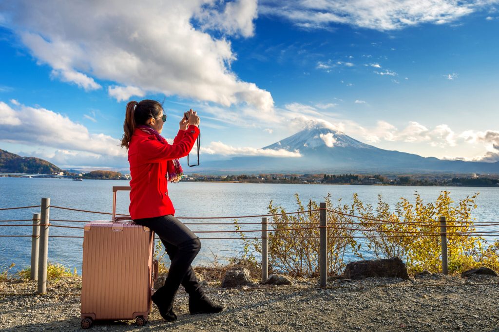 22f7f57a Woman Take Photo Fuji Mountains Autumn Japan Travel Concept Scaled.jpg